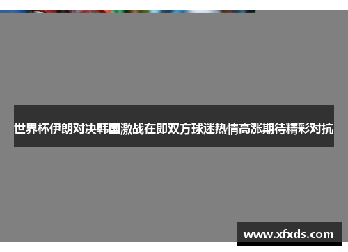世界杯伊朗对决韩国激战在即双方球迷热情高涨期待精彩对抗